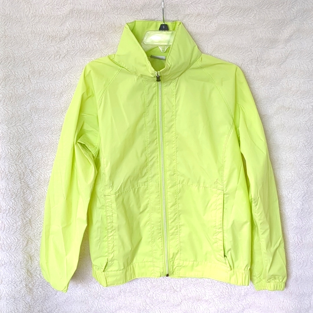 Yellow Columbia Light weight nylon Neon Jacket Sz L